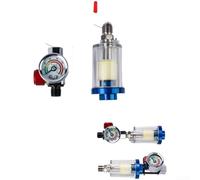 QuivyLivy Filtro separatore pneumatico per aria, acqua, olio con manometro regolatore di pressione, essiccatore ad aria compressa NPT da 1/4 di pollice per sabbiatrici e spray (rosso)