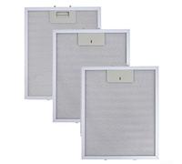 QuivyLivy Set di filtri antigrasso in alluminio, struttura in metallo a cinque strati, 300 x 250 mm, colore argento, compatibile con la maggior parte delle ventole da cucina