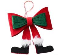 QuivyLivy Set di ornamenti natalizi con fiocco, decorazioni in tessuto non tessuto per albero di Natale, accenti moderni e minimalisti da appendere, campane verdi leggere per le festività (cravatta a