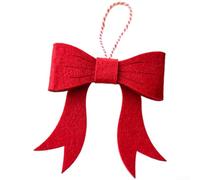 QuivyLivy Set di ornamenti natalizi con fiocco, decorazioni in tessuto non tessuto per albero di Natale, accenti moderni e minimalisti da appendere, campane verdi leggere per le feste (cravatta a