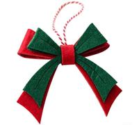 QuivyLivy Set di ornamenti natalizi con fiocco, decorazioni in tessuto non tessuto per albero di Natale, accenti moderni e minimalisti da appendere, campane verdi leggere per le festività (cravatta a