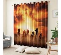 Quixora Tende Oscuranti con Occhielli, 2 Pannelli 75 x 166 cm, Zombie Apocalisse Horror, Termiche e Fonoassorbenti, per Camera dei Bambini Camera da letto Soggiorno, Risparmio Energetico