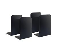 Quixotical 4 Pezzi FermaLibri, Fermalibri Metallo per Mensole Nero, 21 x 9 x 13.5 cm Fermalibri per libri, Reggi Libri per Antiscivolo, per Scuola, Casa, Ufficio, Biblioteca