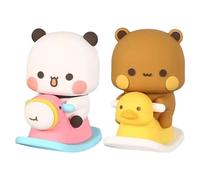 Quixotical Bubu Dudu Figure 2 Pezzi Bubu Dudu Statuetta Oscillante, Panda Simpatica Decorazione per Cruscotto, Statua di Orso Panda per Auto, Ufficio e Casa
