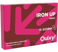 Quixy Iron Up - Integratore Energia e Stanchezza con Ferro Bisglicinato, Vitamina C, B12 e Acido Folico - Recupero, Ciclo, Affaticamento Mentale e Fisico - 15 Capsule Made in Italy