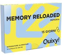 Quixy Memory Reloaded - Integratore Memoria e Concentrazione con Bacopa, Ginkgo e Centella - Per Studio, Lavoro Intenso e Calo di Attenzione - 15 Capsule Made in Italy