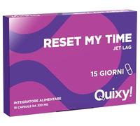 Quixy Reset My Time - Integratore Sonno con Melatonina, Valeriana, Escolzia, Griffonia e Vitamine B - Per Jet Lag, Turni Irregolari e Relax Notturno - 15 Capsule Made in Italy