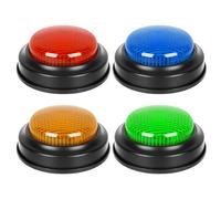 Quiz Answer Buzzer - Confezione da 4 pulsanti di allarme sonoro per la del gioco | Set di pulsanti di risposta per concorsi di conoscenza in ttività a quiz, gioco di voto dibattito