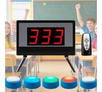 Quiz Buzzer System con telecomando, 1 monitor e 5 cicalini, 4 modalità di risposta e spie, per spettacoli di giochi, feste e concorsi in classe