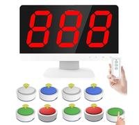 Quiz Wireless Con Buzzer Da 3 A 16 Giocatori E 1 Telecomando | 4 Spie Luminose, 3 Modalità Di Risposta | 2,4 GHz, Portata 100 M Per Gare Scolastiche E Quiz Per Feste,5 groups