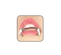 Quizzhe 1 pezzo falso lupo denti non piercing labret per le donne uomo non piercing labbro polsino gioielli tendenza moda personalizzato inferiore labret zanne Halloween Cosplay C-forma anello labbro
