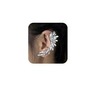 Quizzhe 2 orecchini a forma di artiglio del diavolo, per donne e uomini, senza buco, orecchini a fascia in argento con strass di cristallo, orecchini vintage a forma di foglia, orecchini da donna