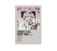QUJIAOFUMEISUU GROUPLOVE - Poster estetico su tela, stampa artistica da parete con scritta "I Want It All Right now", 20 x 30 cm, senza cornice, "I Want It All Right Now di Grouplove"