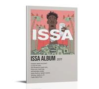 QUJIAOFUMEISUU Poster di Issa Album di 21 Savage, stampa estetica su tela, decorazione artistica da parete, 30 x 45 cm, con cornice, album Issa di 21 Savage