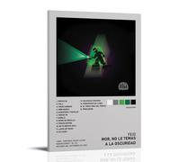 QUJIAOFUMEISUU Stampa artistica da parete con scritta "Feid Mor, No Le Temas A La Oscuridad" (40 x 60 cm) con cornice "Feid Mor, No Le Temas A La Oscuridad"