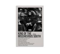 QUJIAOFUMEISUU Stampa artistica da parete estetica su tela, motivo: King of the Mischievous South di Denzel Curry, 40 x 60 cm, senza cornice, King of the Mischievous South di Denzel Curry