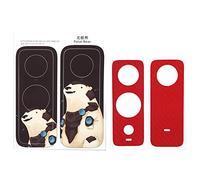 Qukaim Adesivi in PVC per action camera, pellicola protettiva impermeabile per fotocamera One X2, antigraffio, pittura ad olio rossa e orso rosso carbone disegni