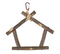 Qukaim Altalena in legno per animali domestici, altalena per pappagalli con gancio, sviluppa la legenza e fornisce esercizio per uccelli domestici, lunghezza 30,5 cm, ideale per pappagalli e piccoli
