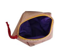Qukaim Borsa per trucchi impermeabile di grande capacità, borsa da viaggio portatile con griglia arancione, organizer per articoli da toeletta in tessuto Oxford, per viaggi in autobus e campeggio