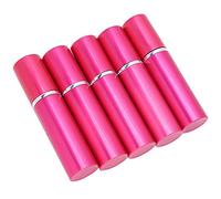 Qukaim Bottiglia di profumo portatile in alluminio, ricaricabile, nebulizzatore vuoto, 10 ml, confezione da 5, colore: rosso rosa