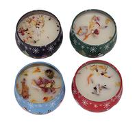 Qukaim Candele di cera di Natale per aromaterapia candele profumate di Natale, set da 4 candele per aromaterapia con olio di soia, 62,4 g ciascuna, fragranza per la decorazione della casa