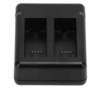 Qukaim Caricabatteria doppio per fotocamera, caricatore USB portatile a ricarica rapida con indicatore luminoso e cavo dati per action camera, caricabatterie a doppio canale, compatibile Accories