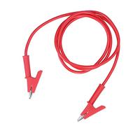 Qukaim Cavo di prova con clip a coccodrillo, doppia estremità da 10 mm, cavo per test di apertura per veicoli a batteria, rosso, 1,5 m di lunghezza, cavo di prova resistente con clip