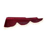 Qukaim Copertura per pianoforte elettronico per pianoforte elettronico 76-88 tasti, copertura antipolvere in pelle regolabile, cuscinetto morbido, protezione per tastiera, rosso vino con cintura di