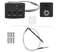 Qukaim EQ Tuner Ukulele Pickup con sintonizzatore a colori e display LED, equalizzatore ± 12 dB, scatola elettrica equalizzatore a 3 segmenti, striscia di pickup in ceramica pura sensibile, accorie