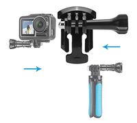 Qukaim Fibbia a sgancio rapido in plastica con clip per petto, adattatore base con vite a testa zigrinata per Yi, action camera, Accory, leggero, regolabile