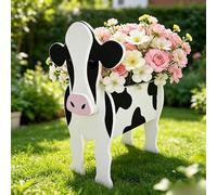 Qukaim - Fioriera a forma di mucca, simpatica fioriera a forma di animale, per esterni per giardino e cortile, decorazione per ufficio e casa, ideale come regalo per familiari e amici