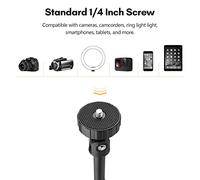 Qukaim FL019S - Treppiede multifunzione in lega di alluminio, altezza regolabile, capacità di carico 5 kg, foro per vite da 1/4", per fotografia, registrazione video, live streaming
