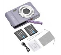 Qukaim Fotocamera digitale portatile, 48 MP 4K, schermo IPS da 2,88 pollici, zoom 16x, messa a fuoco automatica, rilevamento volti, anti-vibrazione, include 128 GB di memoria, 2 batterie, custodia per