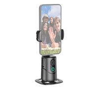 Qukaim Gimbal per tracciamento automatico del viso AI, Supporto per telefono con monitoraggio automatico a 360°, Cameraman robot selfie intelligente, Controllo gestuale, Batteria integrata, Otturatore
