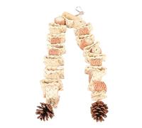 Qukaim Giocattolo da masticare per uccello, becco di pannocchia di mais, giocattolo per alleviare la noia, design a pigna per pappagalli di medie dimensioni, colore originale, giocattolo per gabbia