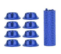 Qukaim Kit di dadi in alluminio per interruttore radiocomandato, adatto per telecomando FUTABA, blu scuro, accessorio RC, parti di aggiornamento per auto RC, dadi RC