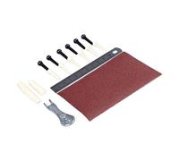 Qukaim Kit di pioli per chitarra acustica, 17 pezzi, kit di pioli per chitarra acustica, kit di pioli per chitarra in osso in metallo con sella, include righello per una facile misurazione e