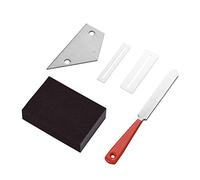 Qukaim Kit di strumenti per liutaio per chitarra, 1 lima per tasti in acciaio inox, 2 protezioni per tastiera, 1 livellamento dei tasti, 1 spugna abrasiva per chitarra, ukulele, basso, mandolino