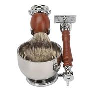 Qukaim Kit manuale per barba, kit per regolabarba manuale, spazzola per barba in lega, supporto per taglio e ciotola per uomo, set completo per la cura della barba, ideale per la cura maschile