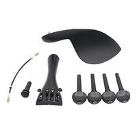Qukaim Kit per mentoniera per violino 4/4, include pirolo, cordiera, accordatore fine, codino, puntale, per strumenti a corda, parti in legno e accorie