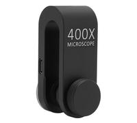 Qukaim Lente per microscopio per telefono con morsetto, lente ad alta definizione 400X con luce LED, obiettivo universale per fotocamera del telefono per biologia, elettronica, creazione di gioielli