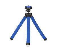 Qukaim Mini supporto per treppiede flessibile in spugna a forma di polpo, vite da 1/4", testa a sfera rotante a 360°, clip per smartphone, fotocamera video, nero