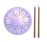 Qukaim Mini tamburo etereo da 14 cm, in acciaio etereo, con custodia, viola, portatile, per attrezzatura musicale, ideale per meditazione e relax