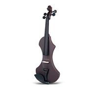 Qukaim NAOMIV1 NAOMI V1 Series 4/4 Kit violino elettrico full size, corpo in legno massello intagliato a mano, archetto ottagonale in legno brasiliano, cuffie, cavo, custodia rigida, lunghezza 47 cm