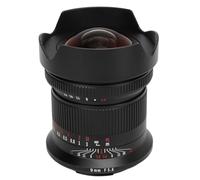 Qukaim Obiettivo con messa a fuoco manuale Full Frame da 9 mm, obiettivo ultra grandangolare da 132 gradi per fotocamera con attacco R, ideale per fotografia di paesaggio e architettura