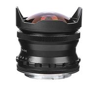 Qukaim Obiettivo Fisheye Mirrorl da 7,5 mm F2.8, supporto in ottone per supporti M4/3, compatibile con Olympus E M5, E M5II, E M10, E M10II, E M10III, nero