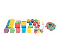 Qukaim Pappagalli giocattolo colorato fai da te, sicuro decorativo forniture educative per uccelli, gioco interattivo, giocattoli di arricchimento per pappagalli