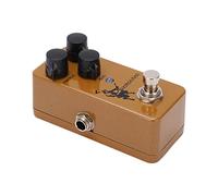 Qukaim Pedale effetto overdrive effetto pedale per chitarra, colore giallo terroso, accorie per chitarra in metallo con modalità oro e argento, design compatto per chitarra elettrica, uscita audio ad