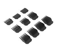 Qukaim Pettine guida per tagliacapelli nero, 10 pezzi, universale, trasparente, con scatola portaoggetti, compatibile con tagliacapelli e tagliacapelli
