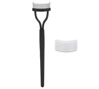 Qukaim Pettine per ciglia, design curvo in acciaio inox, separatore per ciglia con manico dritto, copertura nera per la cura della bellezza, ideale per l'applicazione di mascara e la cura delle ciglia